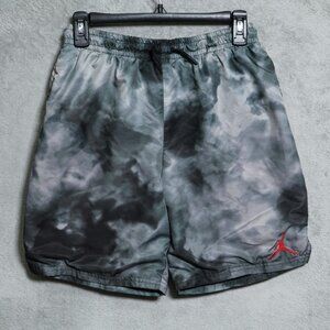 Jordan Shorts Youth Large Black Gray Red Tie Dye Drawstring Athletic Basketball